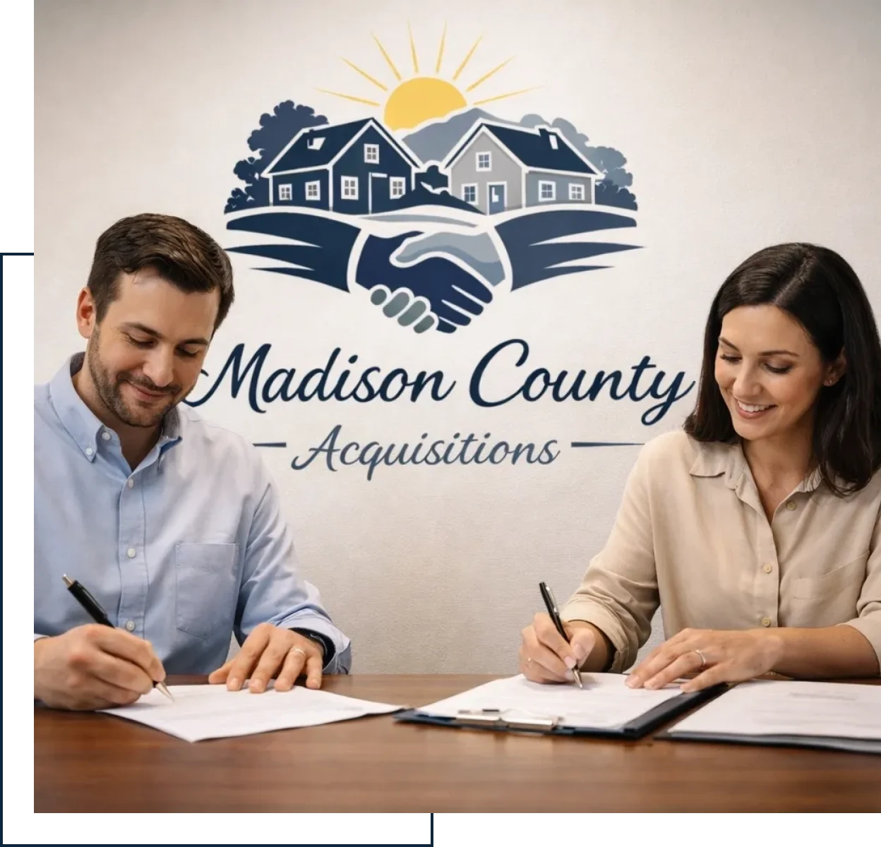 Business partners signing paperwork